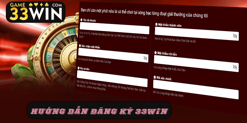 Hướng dẫn đăng ký 33win