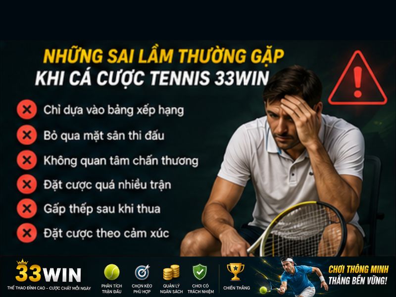 Những Sai Lầm Thường Gặp Khi Cá Cược Tennis 33Win