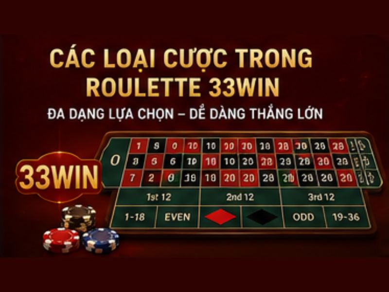 Các loại cược trong Roulette 33WIN
