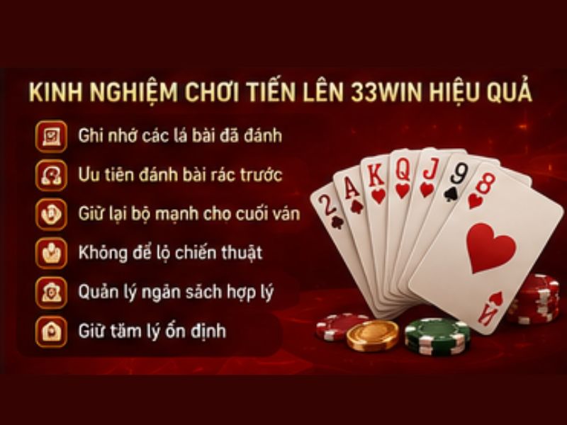 Kinh nghiệm chơi Tiến Lên 33WIN hiệu quả