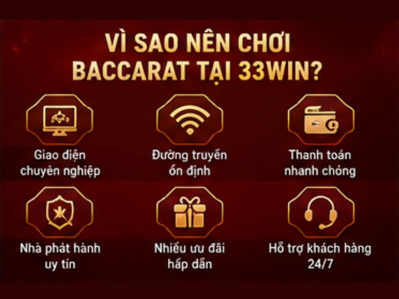 Vì sao nên chơi Baccarat tại 33WIN
