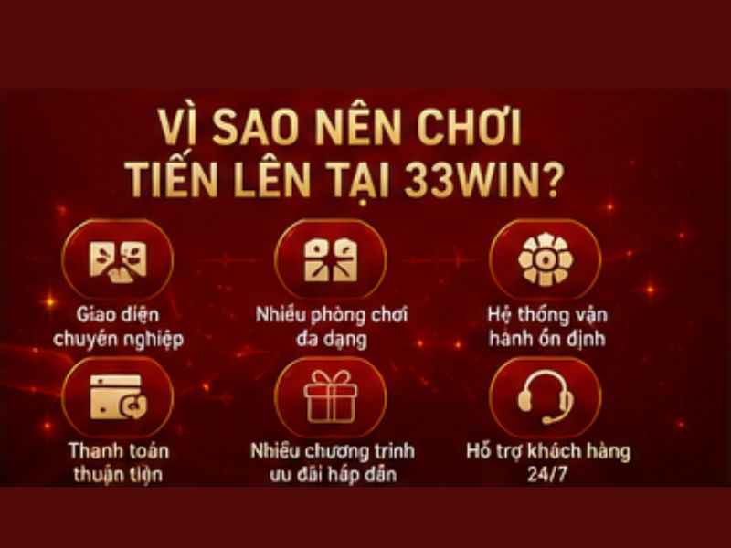 Vì sao nên chơi Tiến Lên tại 33WIN